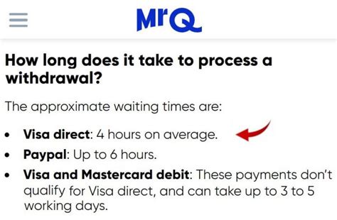 mr q casino withdrawal time